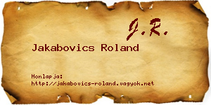 Jakabovics Roland névjegykártya