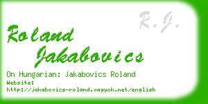 roland jakabovics business card